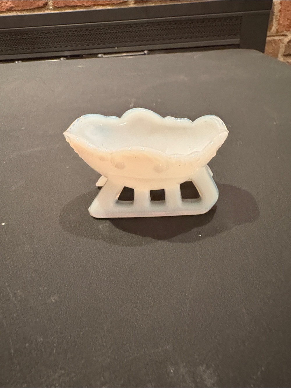 Vintage Fostoria Milk Glass mini Sleigh